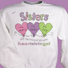 Heart Strings Personalized Sisters Sweatshirt